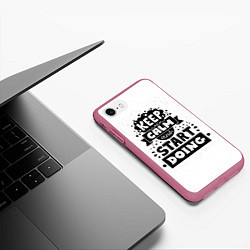 Чехол iPhone 7/8 матовый Мотивация, цвет: 3D-малиновый — фото 2