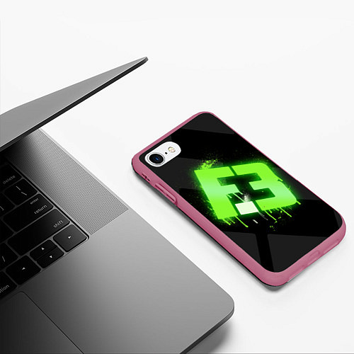 Чехол iPhone 7/8 матовый Flipsid3: Black collection / 3D-Малиновый – фото 3