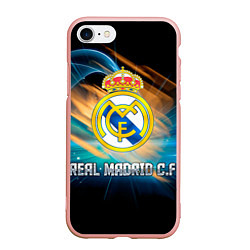 Чехол iPhone 7/8 матовый Real Madrid, цвет: 3D-светло-розовый