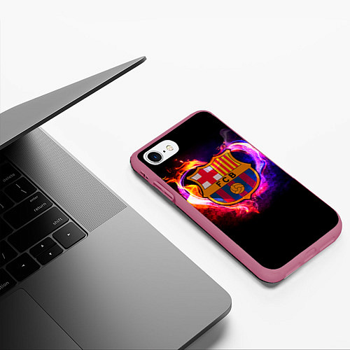 Чехол iPhone 7/8 матовый Barcelona7 / 3D-Малиновый – фото 3