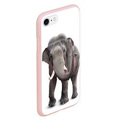 Чехол iPhone 7/8 матовый Большой слон, цвет: 3D-светло-розовый — фото 2