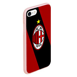 Чехол iPhone 7/8 матовый Milan FC: Red Collection, цвет: 3D-светло-розовый — фото 2