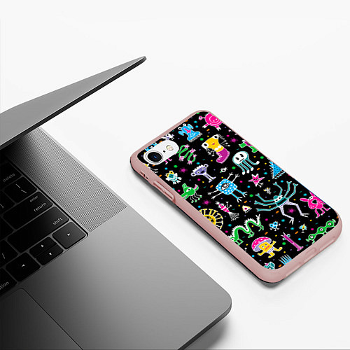 Чехол iPhone 7/8 матовый Космо вечеринка / 3D-Светло-розовый – фото 3