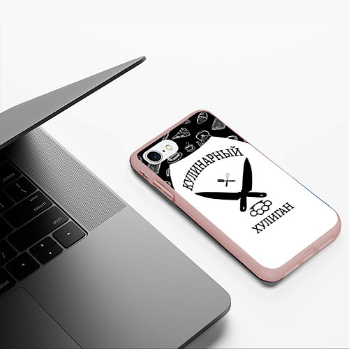 Чехол iPhone 7/8 матовый Повар 1 / 3D-Светло-розовый – фото 3