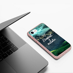 Чехол iPhone 7/8 матовый Стихия земли, цвет: 3D-светло-розовый — фото 2