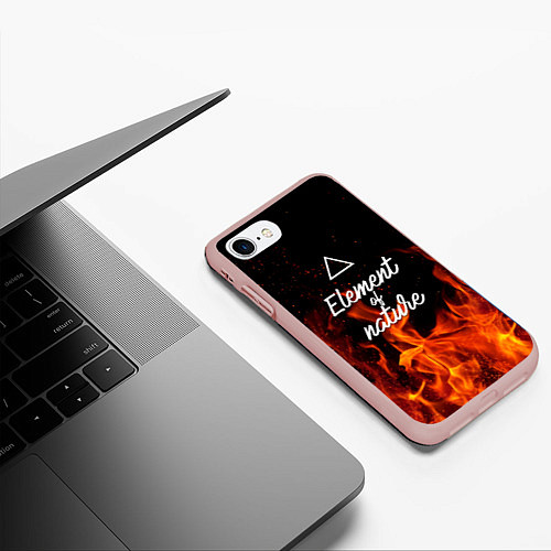 Чехол iPhone 7/8 матовый Стихия огня / 3D-Светло-розовый – фото 3