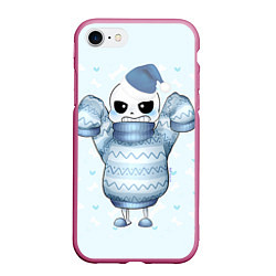 Чехол iPhone 7/8 матовый Santa Sans, цвет: 3D-малиновый