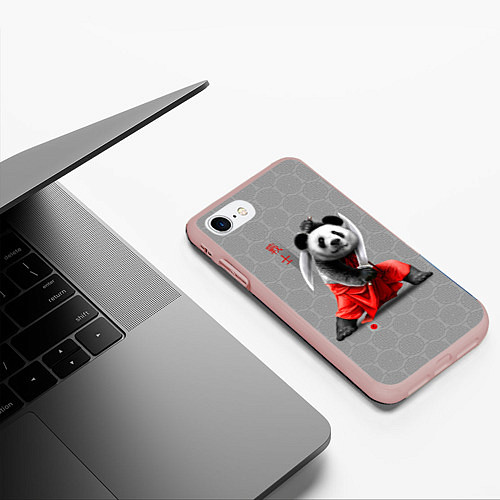 Чехол iPhone 7/8 матовый Master Panda / 3D-Светло-розовый – фото 3