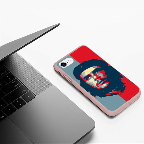 Чехол iPhone 7/8 матовый Che Guevara / 3D-Светло-розовый – фото 3