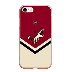 Чехол iPhone 7/8 матовый NHL: Arizona Coyotes, цвет: 3D-светло-розовый