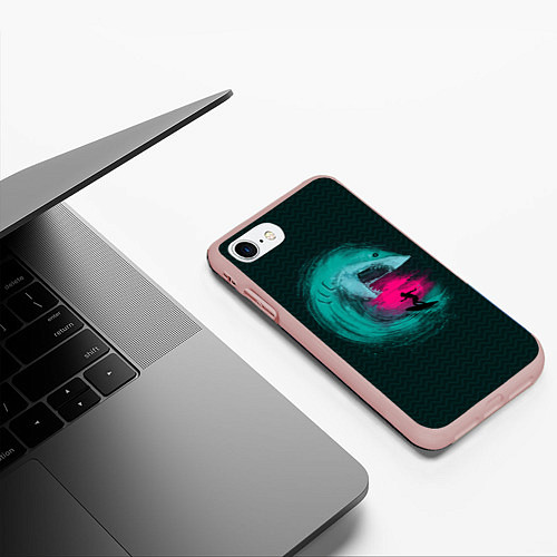 Чехол iPhone 7/8 матовый Shark Vortex / 3D-Светло-розовый – фото 3