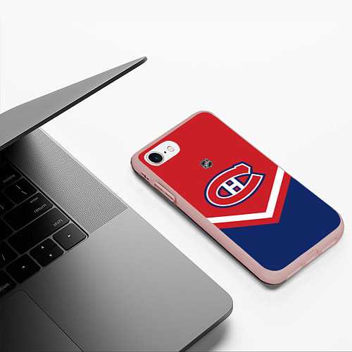 Чехол iPhone 7/8 матовый NHL: Montreal Canadiens / 3D-Светло-розовый – фото 3