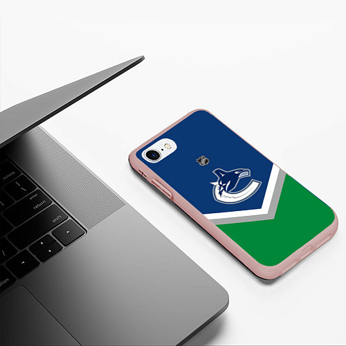 Чехол iPhone 7/8 матовый NHL: Vancouver Canucks / 3D-Светло-розовый – фото 3