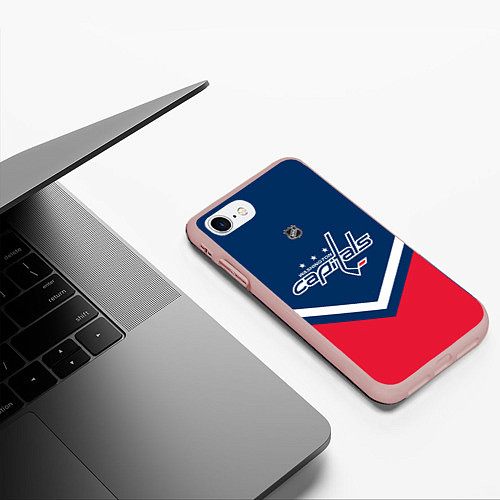 Чехол iPhone 7/8 матовый NHL: Washington Capitals / 3D-Светло-розовый – фото 3