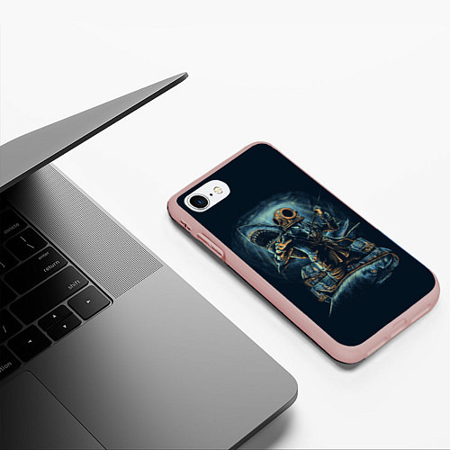 Чехол iPhone 7/8 матовый Подводная охота / 3D-Светло-розовый – фото 3