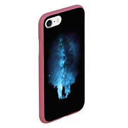 Чехол iPhone 7/8 матовый Млечный путь, цвет: 3D-малиновый — фото 2