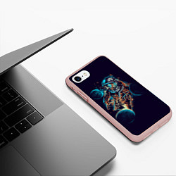 Чехол iPhone 7/8 матовый Космический удар, цвет: 3D-светло-розовый — фото 2
