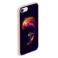 Чехол iPhone 7/8 матовый Космический серфинг, цвет: 3D-светло-розовый — фото 2