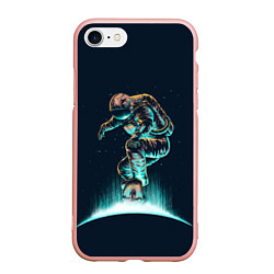 Чехол iPhone 7/8 матовый Планетарный скейтбординг, цвет: 3D-светло-розовый