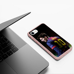 Чехол iPhone 7/8 матовый Месси 10, цвет: 3D-светло-розовый — фото 2