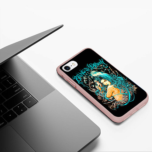 Чехол iPhone 7/8 матовый Bring Me The Horizon / 3D-Светло-розовый – фото 3