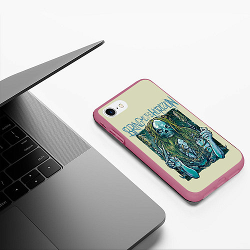 Чехол iPhone 7/8 матовый Bring Me The Horizon / 3D-Малиновый – фото 3