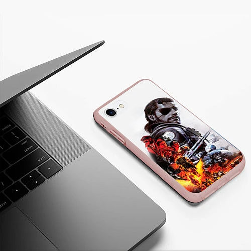 Чехол iPhone 7/8 матовый Metal gear solid 2 / 3D-Светло-розовый – фото 3