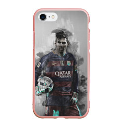 Чехол iPhone 7/8 матовый Lionel Messi, цвет: 3D-светло-розовый