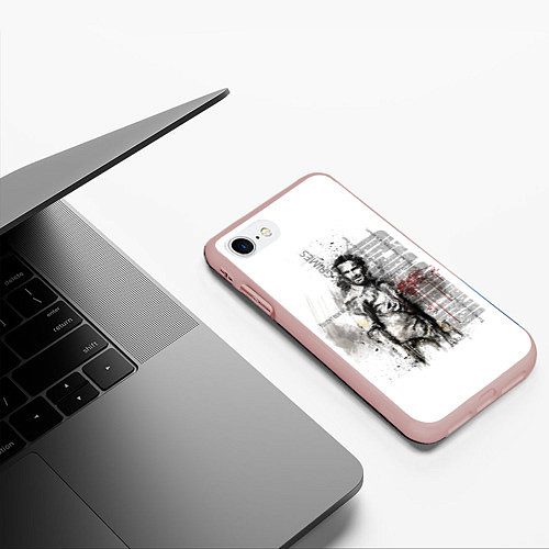 Чехол iPhone 7/8 матовый Rick Grimes / 3D-Светло-розовый – фото 3