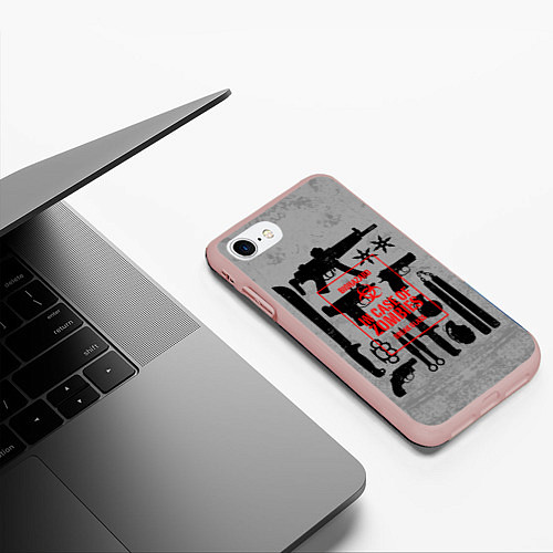 Чехол iPhone 7/8 матовый Арсенал против зомби / 3D-Светло-розовый – фото 3