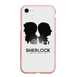 Чехол iPhone 7/8 матовый Sherlock Edition, цвет: 3D-светло-розовый