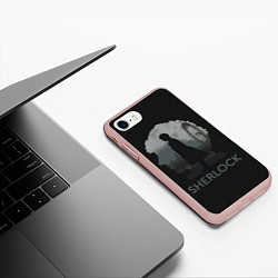 Чехол iPhone 7/8 матовый Sherlock World, цвет: 3D-светло-розовый — фото 2