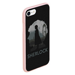 Чехол iPhone 7/8 матовый Sherlock World, цвет: 3D-светло-розовый — фото 2