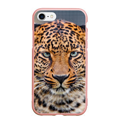 Чехол iPhone 7/8 матовый Грустный леопард, цвет: 3D-светло-розовый