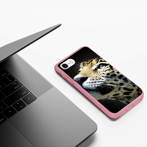 Чехол iPhone 7/8 матовый Хищный леопард / 3D-Баблгам – фото 3