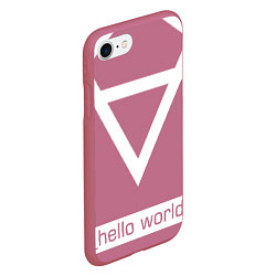 Чехол iPhone 7/8 матовый Hello world, цвет: 3D-малиновый — фото 2