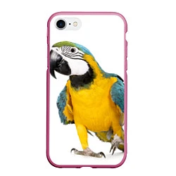 Чехол iPhone 7/8 матовый Попугай ара, цвет: 3D-малиновый