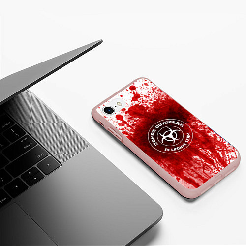 Чехол iPhone 7/8 матовый Zombie Outbreak / 3D-Светло-розовый – фото 3