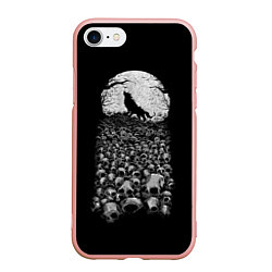 Чехол iPhone 7/8 матовый Лунный охотник, цвет: 3D-светло-розовый