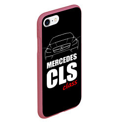 Чехол iPhone 7/8 матовый Mercedes CLS Class, цвет: 3D-малиновый — фото 2