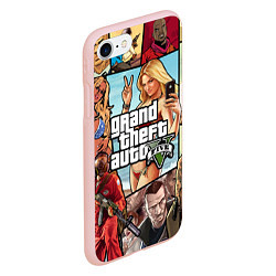 Чехол iPhone 7/8 матовый GTA V, цвет: 3D-светло-розовый — фото 2