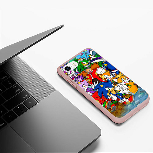 Чехол iPhone 7/8 матовый Sonic Stories / 3D-Светло-розовый – фото 3