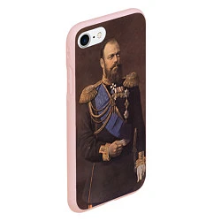 Чехол iPhone 7/8 матовый Александр III Миротворец, цвет: 3D-светло-розовый — фото 2