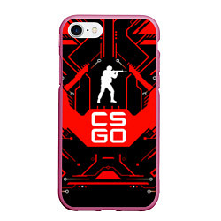 Чехол iPhone 7/8 матовый CS:GO Techno Style, цвет: 3D-малиновый