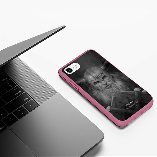 Чехол iPhone 7/8 матовый Олаф / 3D-Малиновый – фото 3