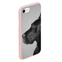 Чехол iPhone 7/8 матовый Черненый дог, цвет: 3D-светло-розовый — фото 2