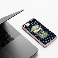 Чехол iPhone 7/8 матовый Hipster is Dead, цвет: 3D-светло-розовый — фото 2