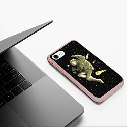 Чехол iPhone 7/8 матовый Атака метеоров, цвет: 3D-светло-розовый — фото 2