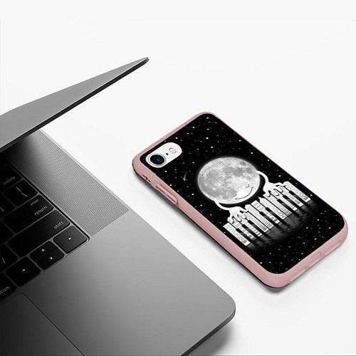 Чехол iPhone 7/8 матовый Лунная мелодия / 3D-Светло-розовый – фото 3