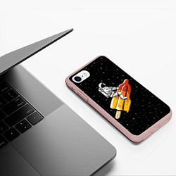 Чехол iPhone 7/8 матовый Сладкая ракета, цвет: 3D-светло-розовый — фото 2